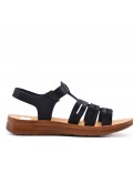 Flat sandals in faux leather for women