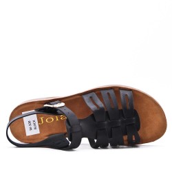 Flat sandals in faux leather for women