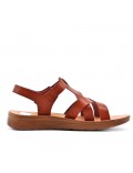 Flat sandals in faux leather for women