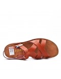 Flat sandals in faux leather for women