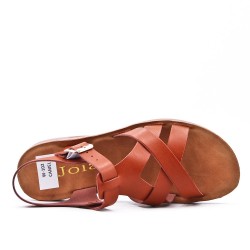 Flat sandals in faux leather for women