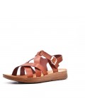 Flat sandals in faux leather for women