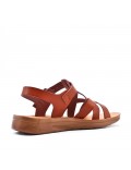 Flat sandals in faux leather for women