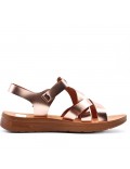 Flat sandals in faux leather for women