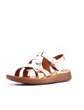 Flat sandals in faux leather for women