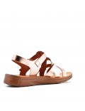 Flat sandals in faux leather for women