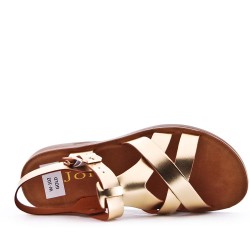 Flat sandals in faux leather for women