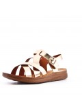 Flat sandals in faux leather for women