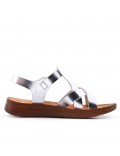 Flat sandals in faux leather for women