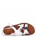 Flat sandals in faux leather for women