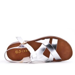 Flat sandals in faux leather for women