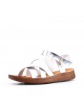 Flat sandals in faux leather for women