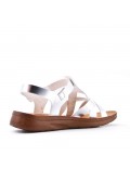 Flat sandals in faux leather for women