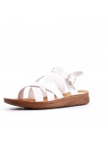 Flat sandals in faux leather for women