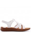 Flat sandals in faux leather for women