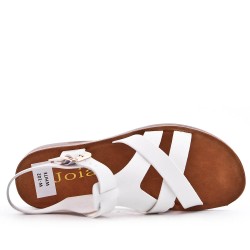 Flat sandals in faux leather for women