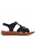 Flat sandals in faux leather for women