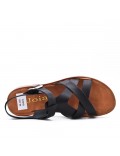 Flat sandals in faux leather for women