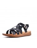 Flat sandals in faux leather for women