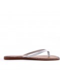 Flat sandals in faux leather for women