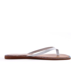 Flat sandals in faux leather for women