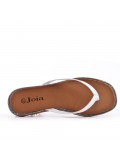 Flat sandals in faux leather for women