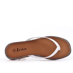 Flat sandals in faux leather for women