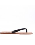 Flat sandals in faux leather for women