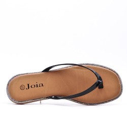 Flat sandals in faux leather for women