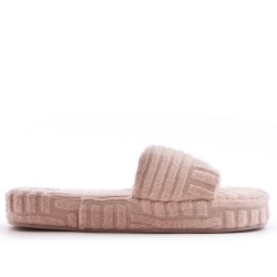 Sandalias planas en una mezcla de materiales para mujeres