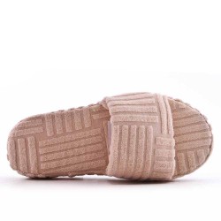 Sandalias planas en una mezcla de materiales para mujeres