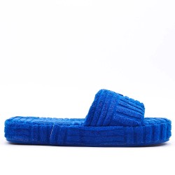 Sandalias planas en una mezcla de materiales para mujeres