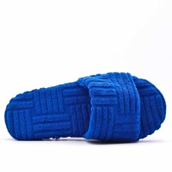 Flat sandals in a material mix for women