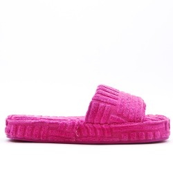 Sandalias planas en una mezcla de materiales para mujeres