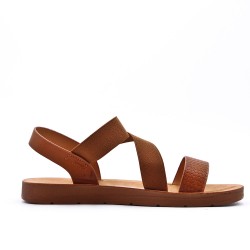 Flat sandals in a material mix for women