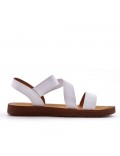 Flat sandals in a material mix for women