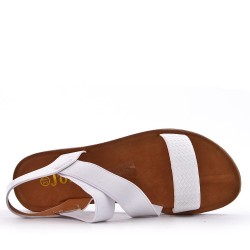 Flat sandals in a material mix for women