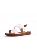 Flat sandals in a material mix for women