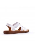 Flat sandals in a material mix for women