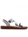 Flat sandals in a material mix for women