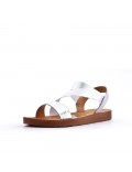 Flat sandals in a material mix for women