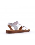 Flat sandals in a material mix for women