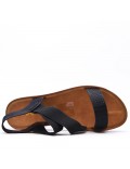 Flat sandals in a material mix for women