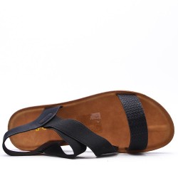 Flat sandals in a material mix for women