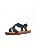 Flat sandals in a material mix for women