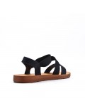 Flat sandals in a material mix for women