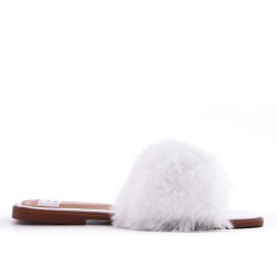 Flat sandals in a material mix for women