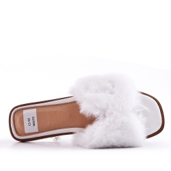 Sandalias planas en una mezcla de materiales para mujeres