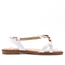 Flat sandals in faux leather for women