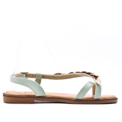 Flat sandals in faux leather for women